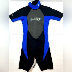 Hang Ten Wetsuit 3x2mm S Blue Black Small Wet suit Neoprene Nylon Hangten Adult